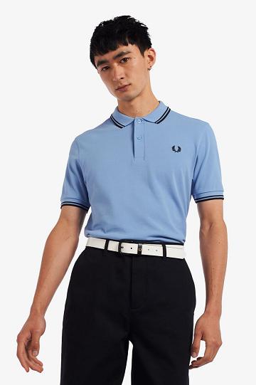 Blue Fred Perry M3600 Men's Polo Shirts | PH 1441TCEV